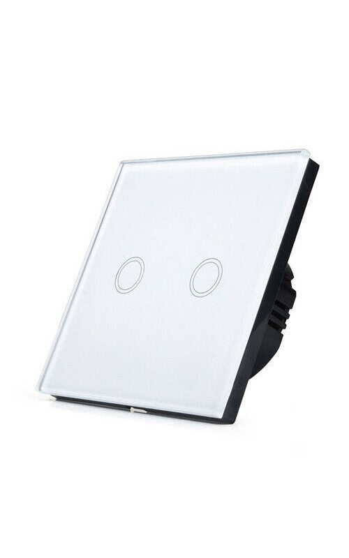 Intrerupator cu touch, Zola®, cu lumina albastra si rosie, dublu, 8.6x8.6x3.3 cm