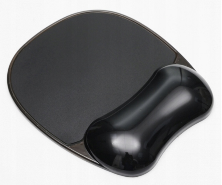 Mousepad, Zola, forma ergonomica, din silicon si PVC, 23x19.5x2 cm, negru
