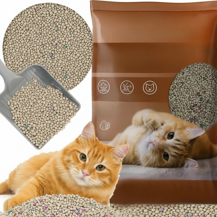 Asternut bentonita pentru pisici 25 l, Zola, absoarbe umiditatea, neutralizeaza mirosul, antialergic, fara parfum, gri