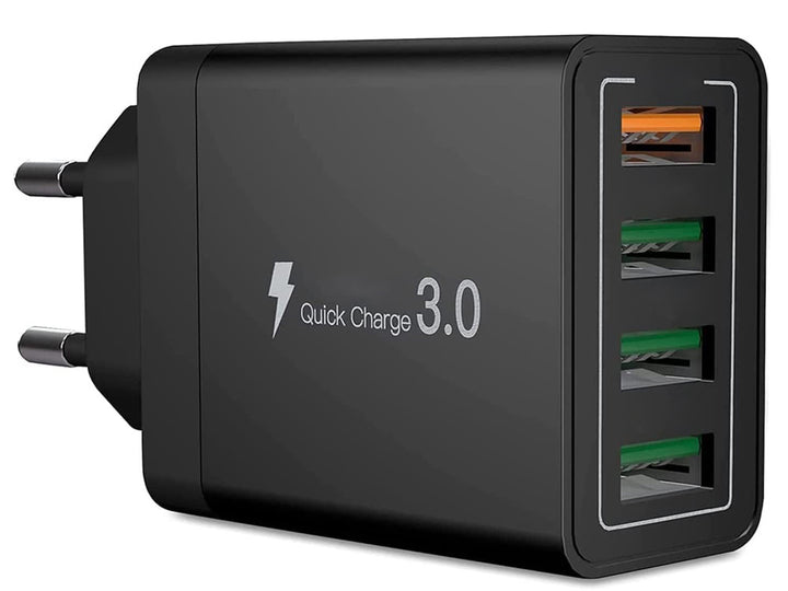 Incarcator priza, Zola®, 4 x USB 3.0, iOS si Android, 3.5 mA, 8.5x4.5x2.7 cm, negru