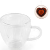 Cana termica cu pereti dubli, Zola, forma interioara inima, 240 ml, maner,  sticla borosilicata, 10 x 9.5 cm, transparent