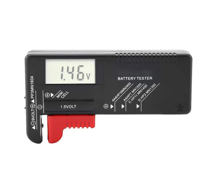 Tester pentru baterii,  Zola®, digital, afisaj led, pentru baterii buton de 1.5V- 9V (R9), 11x6x2.5 cm