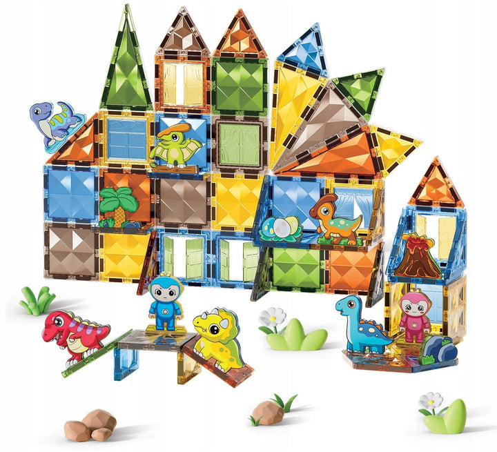 Joc  magnetic 90 piese de construit 3D, Zola, figurine, dezvoltarea inteligentei si a indemanarii, multicolore