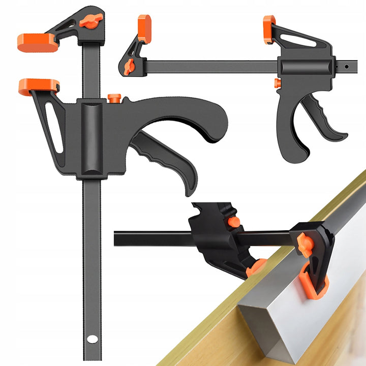 Clema de fixare pentru tamplarie, Zola®, mecanism de eliberare rapida, neagra 115 mm