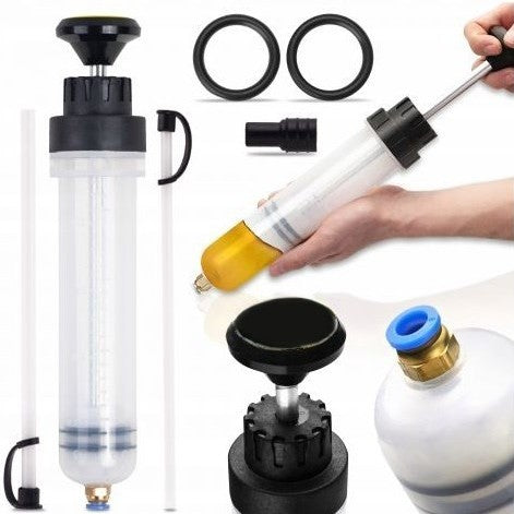 Pompa tip seringa pentru extragerea uleiului si combustibililor, Zola®, 500 ml, gradata, policarbonat, transparenta