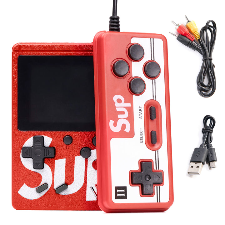 Mini consola portabila, pentru jocuri, Zola®, 400 de jocuri diferite, cu baterie reincarcabila, rosie/alba