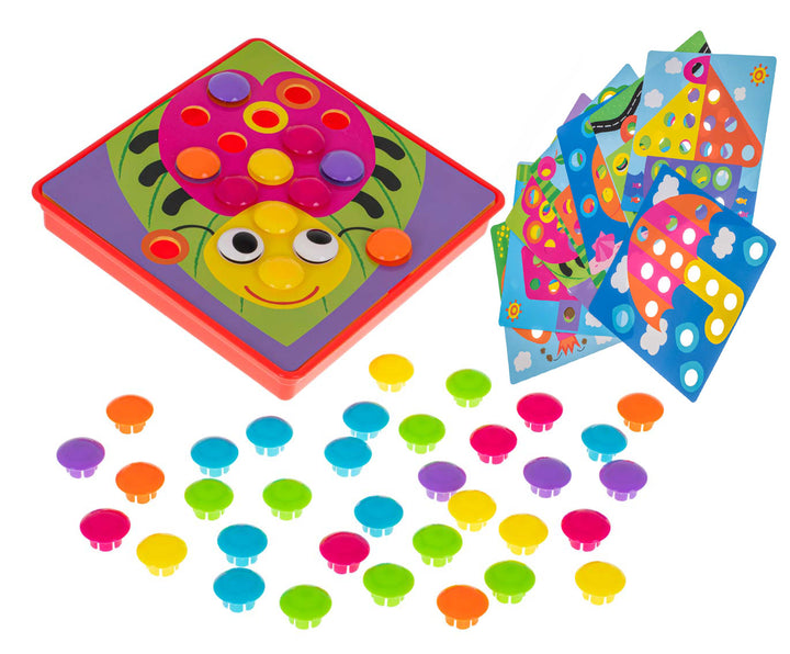 Joc de indemanare de tip mozaic, Zola®, 45 elemente, 10 planse, multicolor