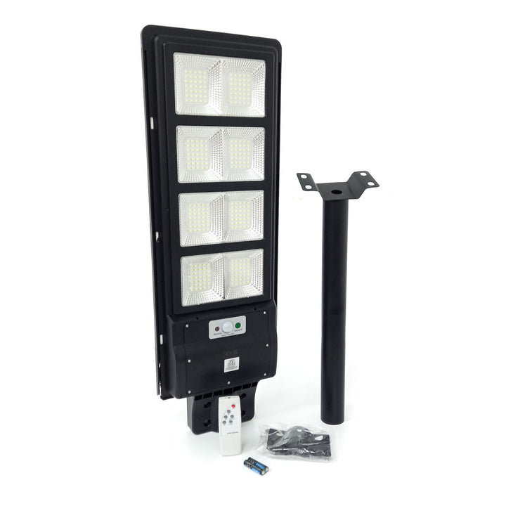 Lampa solara stradala, Zola, cu LED-uri, 300W, cu telecomanda, neagra