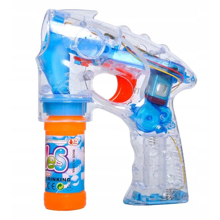 Pistol de Facut Baloane Zenuk® - Bubble Gun cu Luminite, Interactive, Baterii, Multicolor