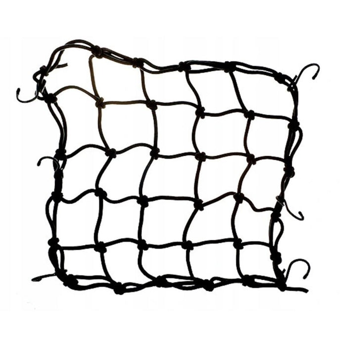 Plasa pentru bagaje, Zola, cu 6 carlige, neagra, 28x28 cm