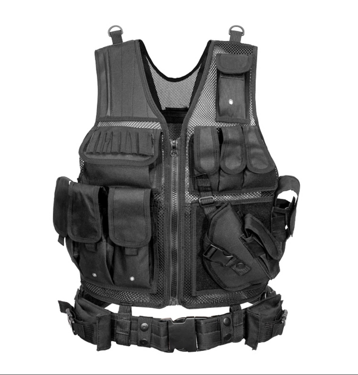 Vesta tactica airsoft, paintball, agenti de paza, Jandarmerie, Politie, Zola®, circumferinta 120 cm, neagra
