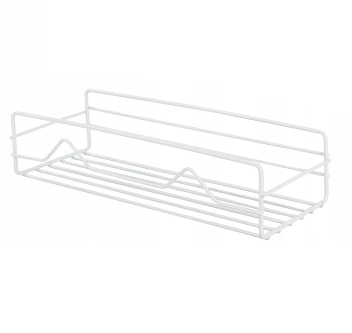 Raft organizator multifunctional de baie/bucatarie, Zola, fixare pe perete, din metal, 27x11x6.5 cm, alb