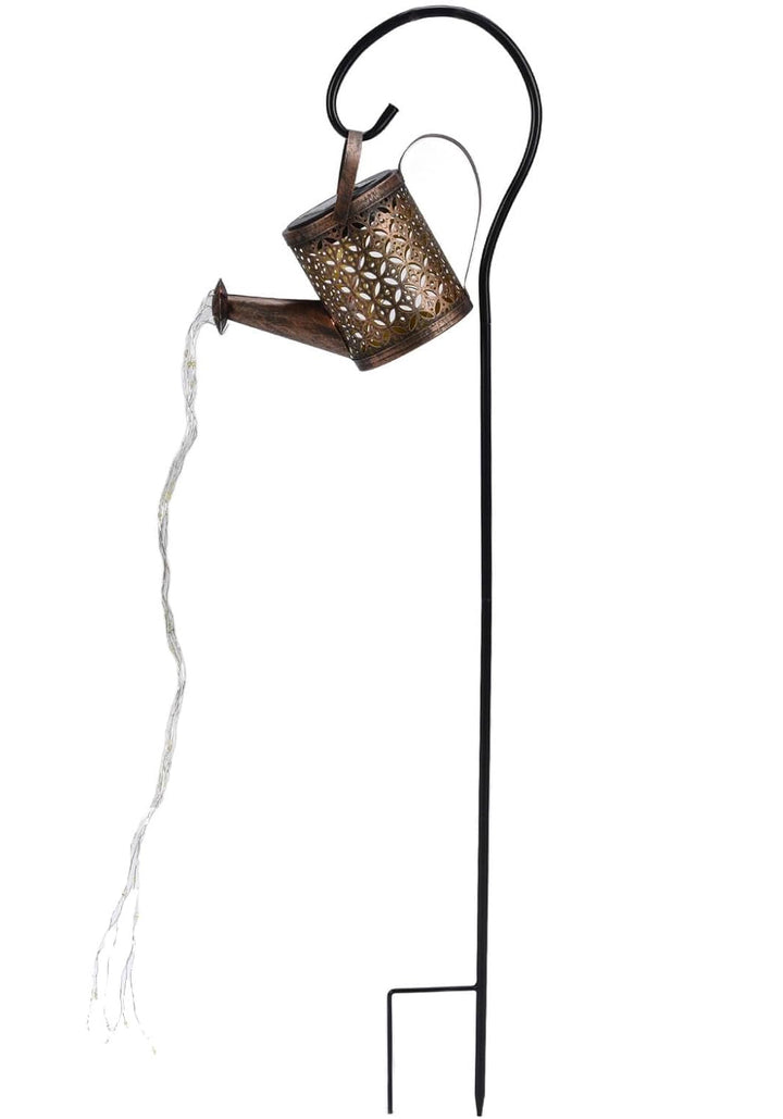 Lampa decorativa cu incarcare solara, UBX, Stropitoare cu lumini care imita curgerea apei, 60 Leduri, lumina alb cald,  81.5 x 23 x 10 cm