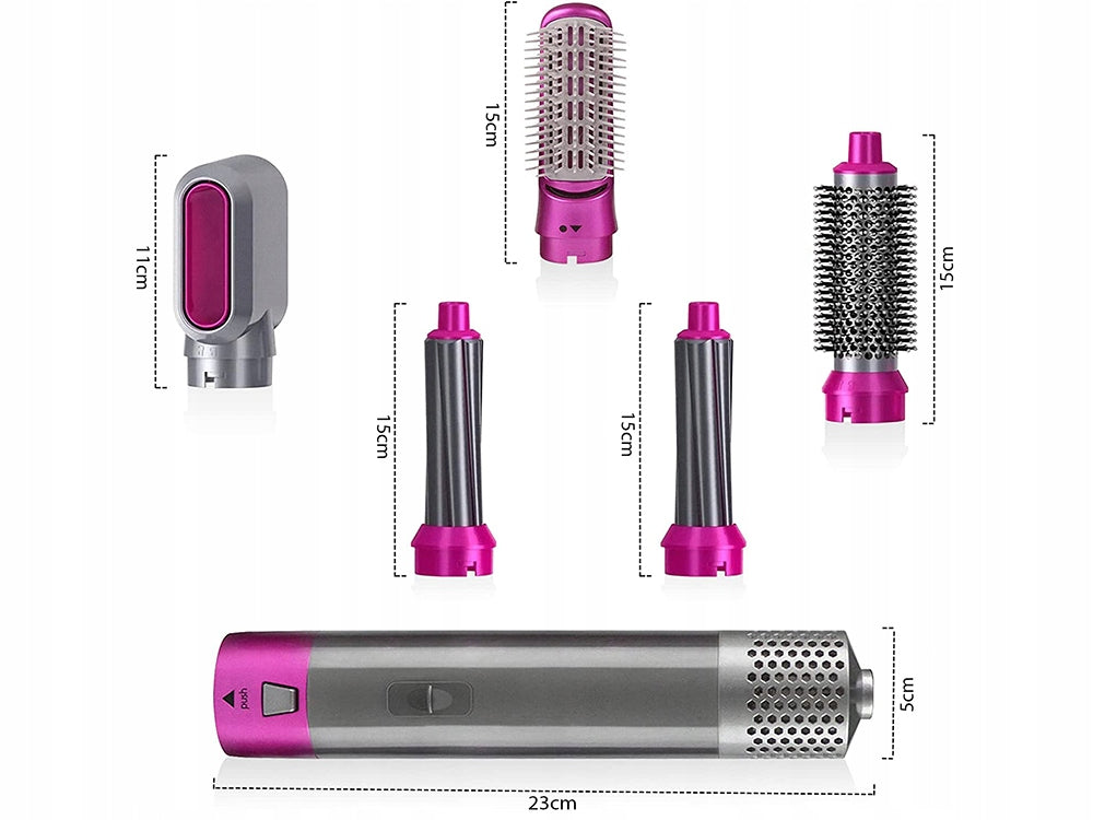 Uscator multifunctional pentru par, Zola®, 5 in 1, perie/bucle/uscare, incazire si coafare rapida, 1000 W, 3 trepte