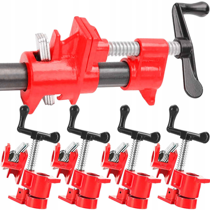 Set 4 menghine de tamplarie, Zola, pentru tevi 3/4″, deschidere maxima 68 mm, dimensiuni 40 x 40 mm, rosu