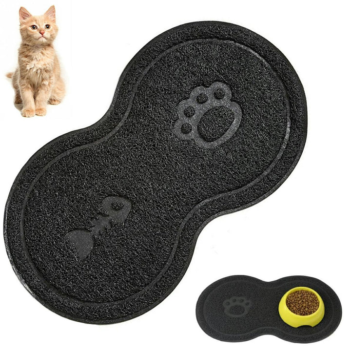 Covoras pentru hranirea animalelor, Zola, anti-alunecare, impermeabil, 45 x 26 cm, negru