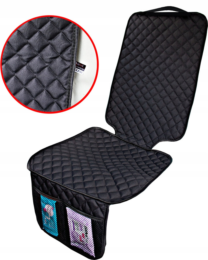 Protectie pentru scaun auto, Zola®, impermeabila, 2 buzunare de plasa, dimensiuni spatar 64 x 49 cm, scaun 47 x 45 cm, negru