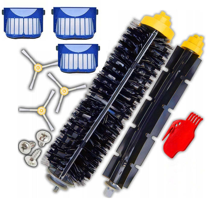 Set 10 accesorii pentru aspirator robot, Zola, 3 filtre HEPA, 3 perii laterale, 2 perii rola, 2 instrumente curatare, compatibil Roomba seria 600