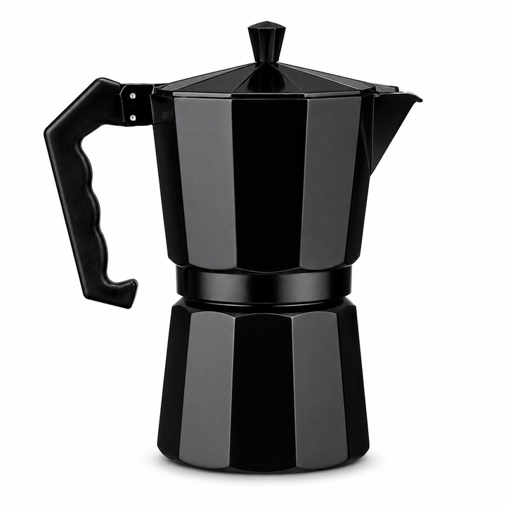 Filtru de cafea, Zola, din aluminiu, cu maner, 600 ml, pentru 12 cesti, negru