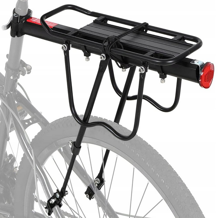 Portbagaj spate pentru bicicleta, Zola, cu tija de prindere si stop, din aluminiu, greutate maxima suportata 100 kg, 55 x 16 cm