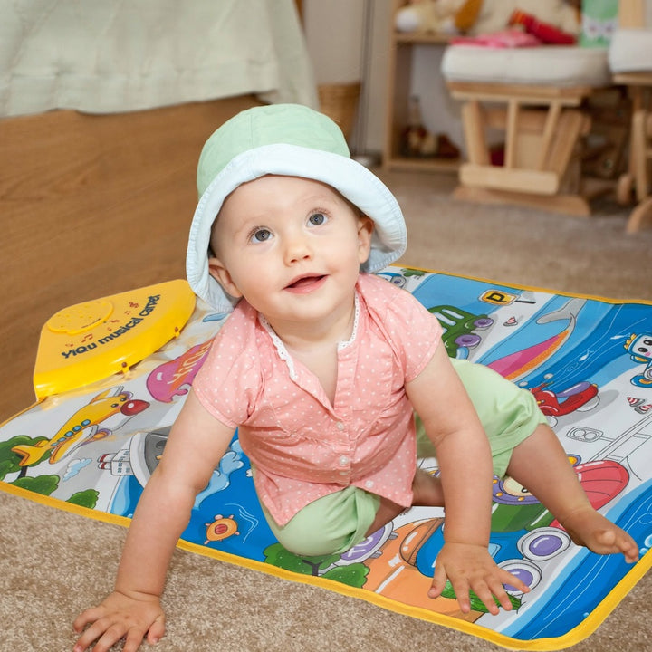 Covoras muzical interactiv, Zola®, pentru copii mici, touch mat, 11 puncte sonore, 60x40 cm, multicolor