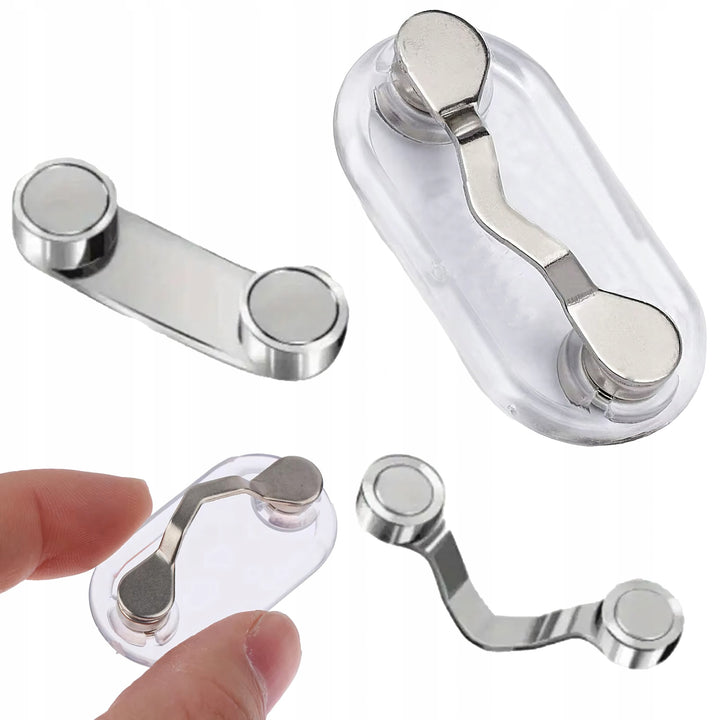 Suport cu clips magnetic pentru ochelari, Zola, multifunctional, ABS, otel, 4.4 x 2.4 cm, transparent