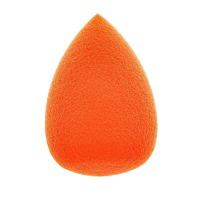Buretel pentru machiaj, UBX, delicat si moale, usor de curatat, forma lacrima, 5x4 cm, portocaliu