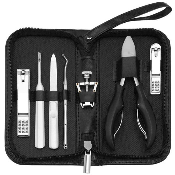 Set manichiura si pedichiura, Zola®, cu husa pentru depozitare, neagra, 7 accesorii incluse