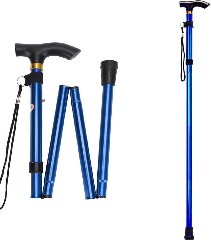 Baston ortopedic pliabil, Zola®, din aluminiu, usor, albastru, sarcina maxima 100 kg, interval de reglare 85-92 cm