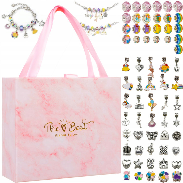 Set pentru creat 4 bratari, Zola®, 65 charmuri, cutie depozitare