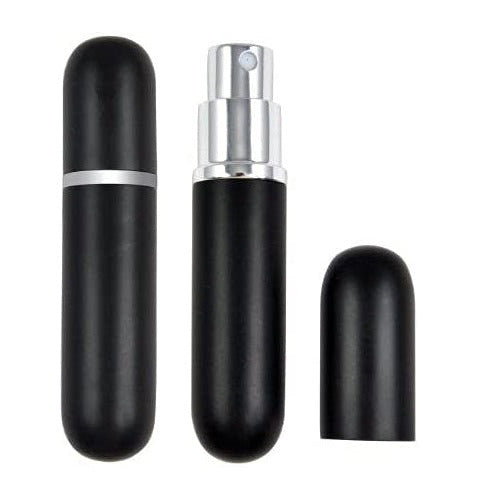 Sticluta reincarcabila de parfum cu atomizor, Zola®, negru, 8 cm, 5 ml