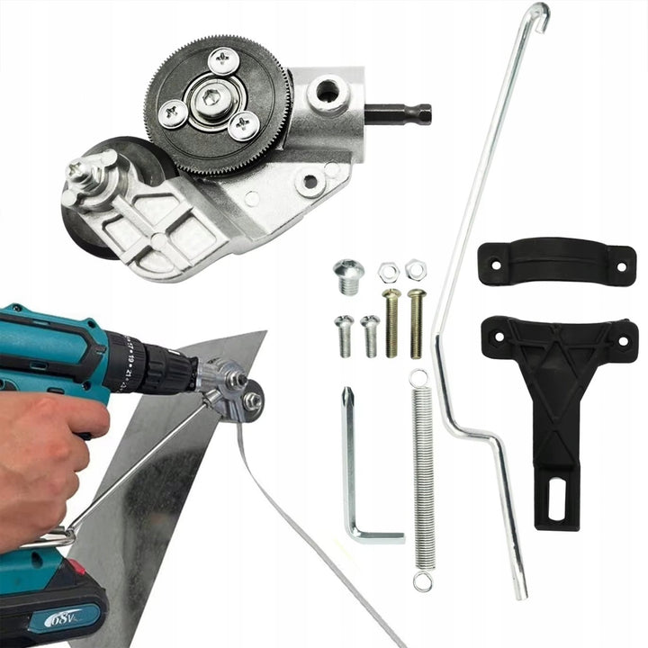 Adaptor pentru taiat tabla si metal, Zola, compatibil cu bormasina, pentru placi pana la 1.5 mm grosime, otel, 100 x 55 x 30 mm