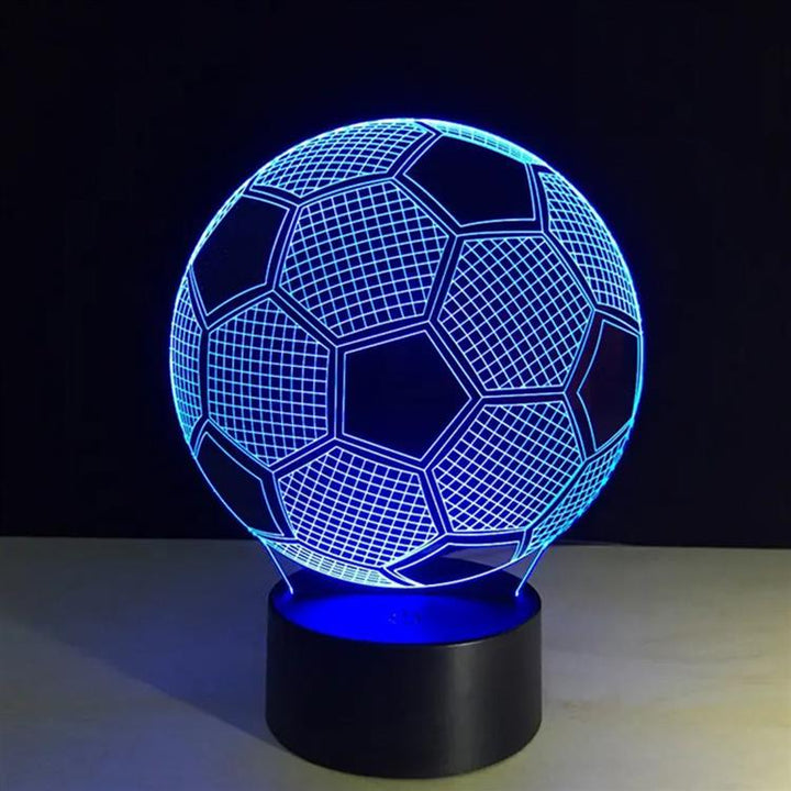 Lampa 3D pentru noptiera, Zola®, minge de fotbal, LED, RGB, telefomanda