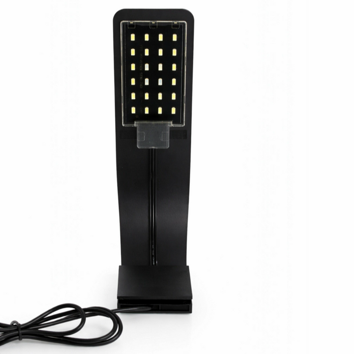 Lampa LED acvariu, Zola, 24 LED-uri, lumina alba rece si albastra, pentru acvarii 23-50 cm, 8.7 W, neagra