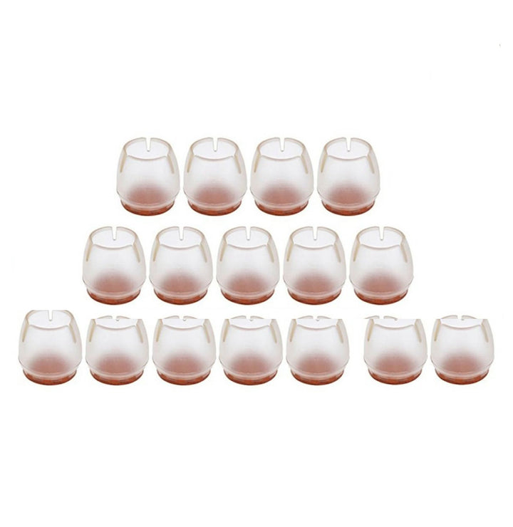 Set 16 picioruse anti-derapante pentru mobila, Zola®, din silicon, transparente, 17-22 mm