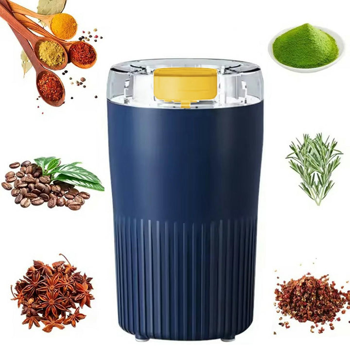 Rasnita electrica pentru cafea si condimente, Zola, 300W, capacitate rezervor 350 ml, din plastic si otel inoxidabil, 16.5x9.5 cm, albastru