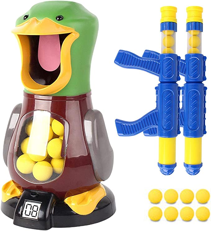 Joc interactiv de tras la tinta, Zola®, Ratoiul Ducky, 2 pusti, 24 bile din spuma, ecran Led pentru scor si sunete