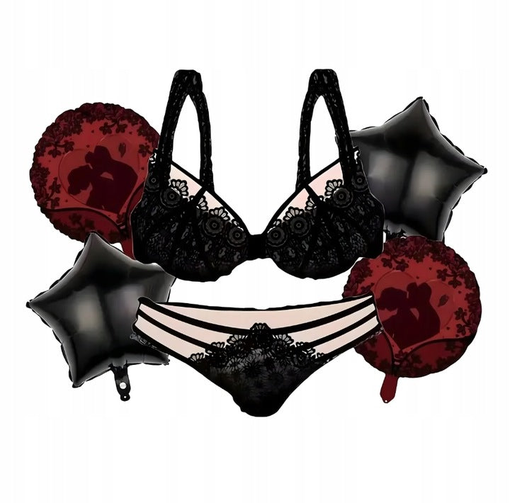 Set 6 baloane pentru Petrecerea Burlacilor, Zola, diferite marimi, negru/rosu