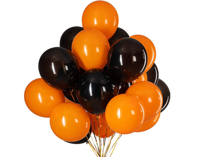 Set 20 baloane Halloween , Zola®, 10 portocalii si 10 negre, aproximativ 40 x 30 cm\