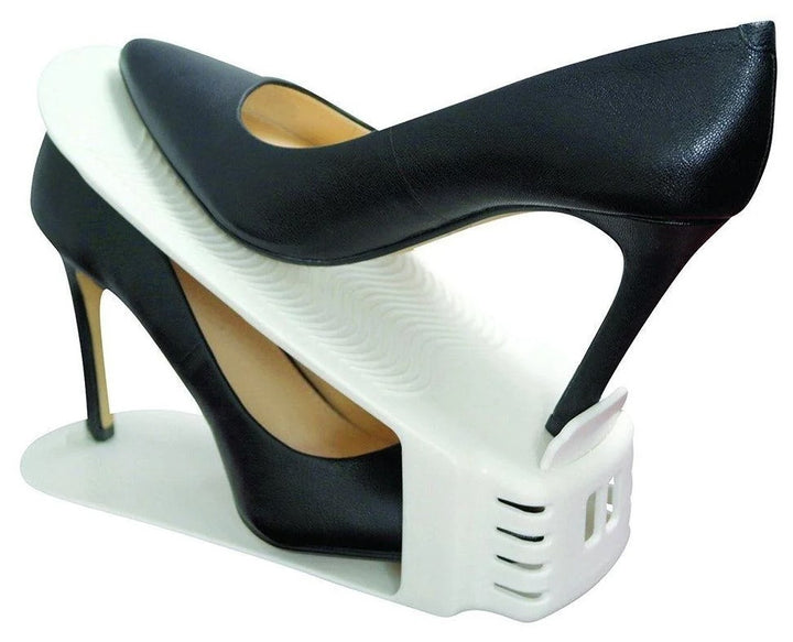 Organizator tip suport pentru pantofi, Zola, din plastic, ideal pentru o mai buna organizare, reglabil, alb