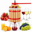 Teasc presa manuala pentru struguri si fructe, Zola, 6L, mecanism cu surub, cos din lemn, baza din otel emailat, inaltime 58 cm