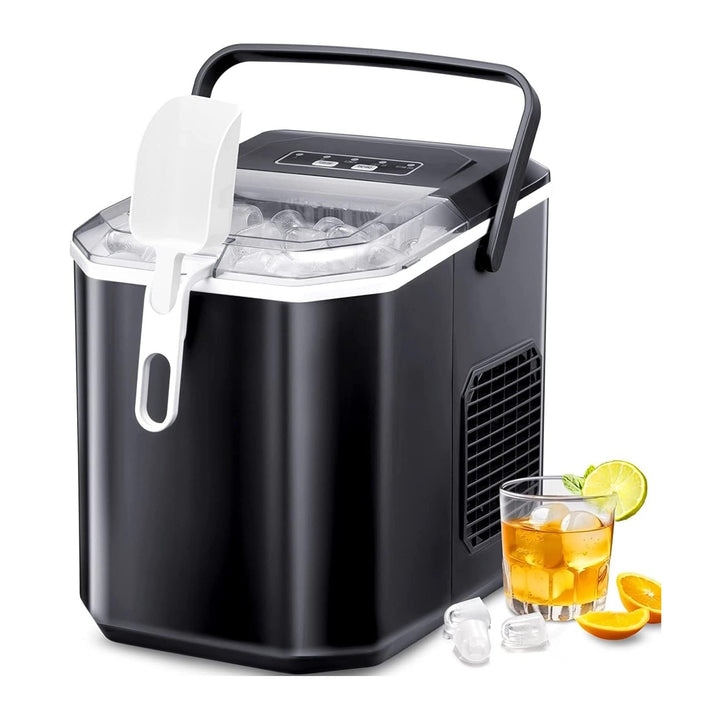 Masina cuburi de gheata, Zola, 2 kg/24 h, 2 dimensiuni cuburi, ciclu rapid 6-13 min, rezervor 1.2 l, racire cu compresor, 23.5 x 30 x 28 cm, negru