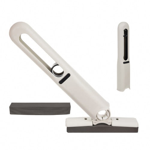 Mini mop portabil multifunctional, Zola, 2 accesorii, functie de stoarcere, absorbant, maner orgonomic,   29 x 14.5 x 4 cm