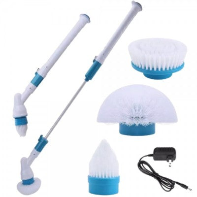 Perie electrica de curatat faianta, gresie, cada, Zola, 3 capete interschimbabile, bratul telescopic, buton ON/OFF,  57-105 cm x 3.5 cm