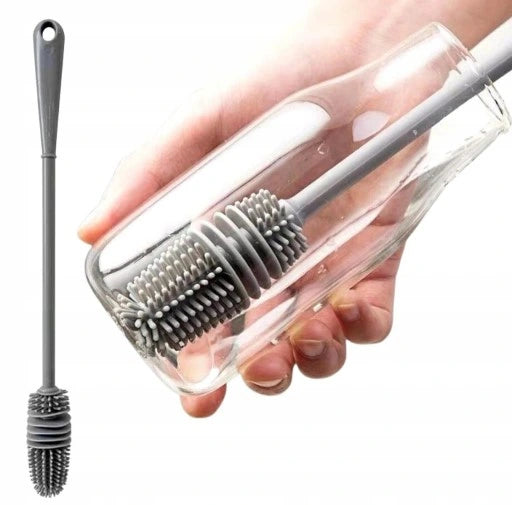 Perie din silicon pentru curatat sticle, Zola®, 28x3 cm, gri