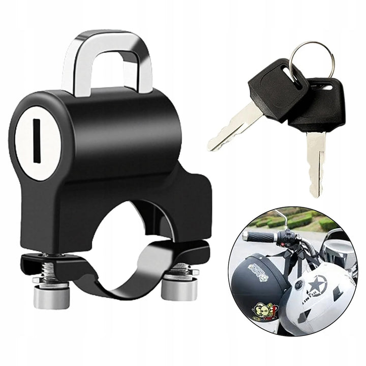 Antifurt pentru casca sau accesorii motocicleta, Zola, fixare pe ghidon 20-24 mm, carlig, aliaj de aluminiu, negru/argintiu