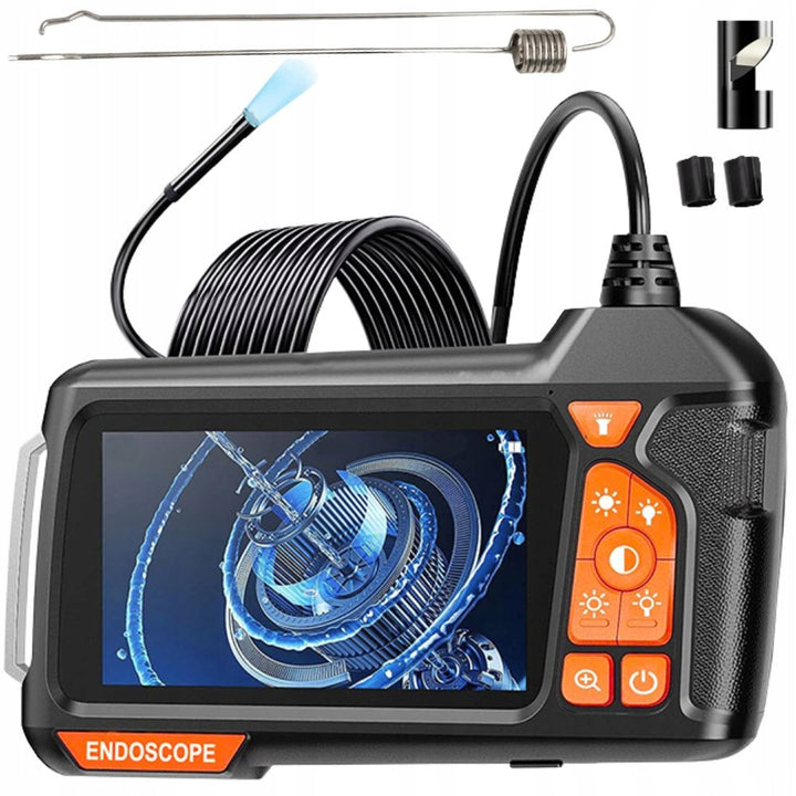 Camera endoscopica cu ecran LCD, Zola, 5 m, zoom 3X, 6 LED-uri, 6 accesorii, IP67, negru/portocaliu
