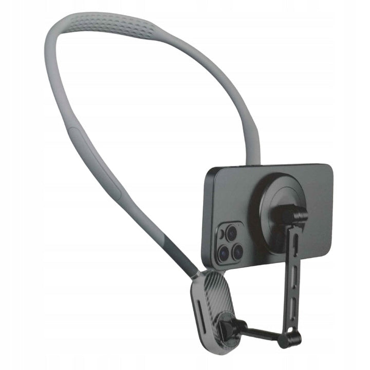 Suport telefon magnetic pentru gat, Zola, flexibil, rotire orizontal/vertical, cauciuc antiderapant, lungime 66 cm