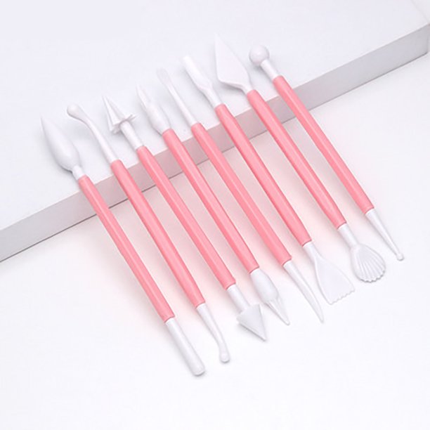 Set 8 piese pentru decorarea prajiturilor/torturilor, Zola®, modele diferite, din plastic, lungime14/16 cm, roz