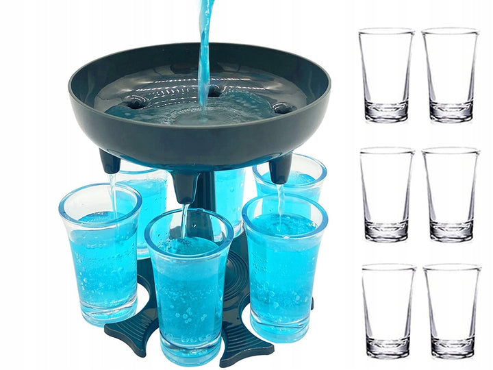 Dozator de alcool cu pahare, Zola®, plastic, 13x11 cm, gri